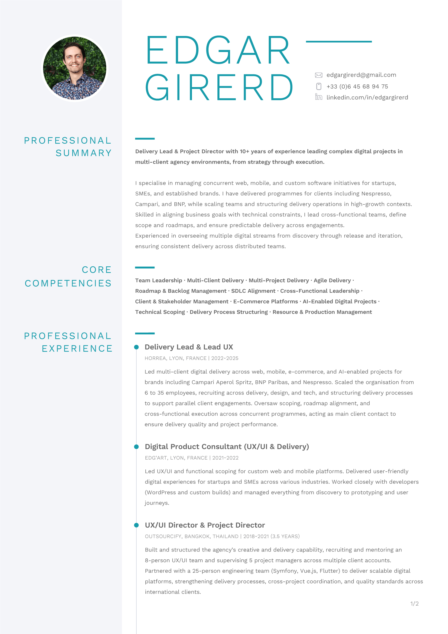 Edgar Girerd Agency Delivery CV