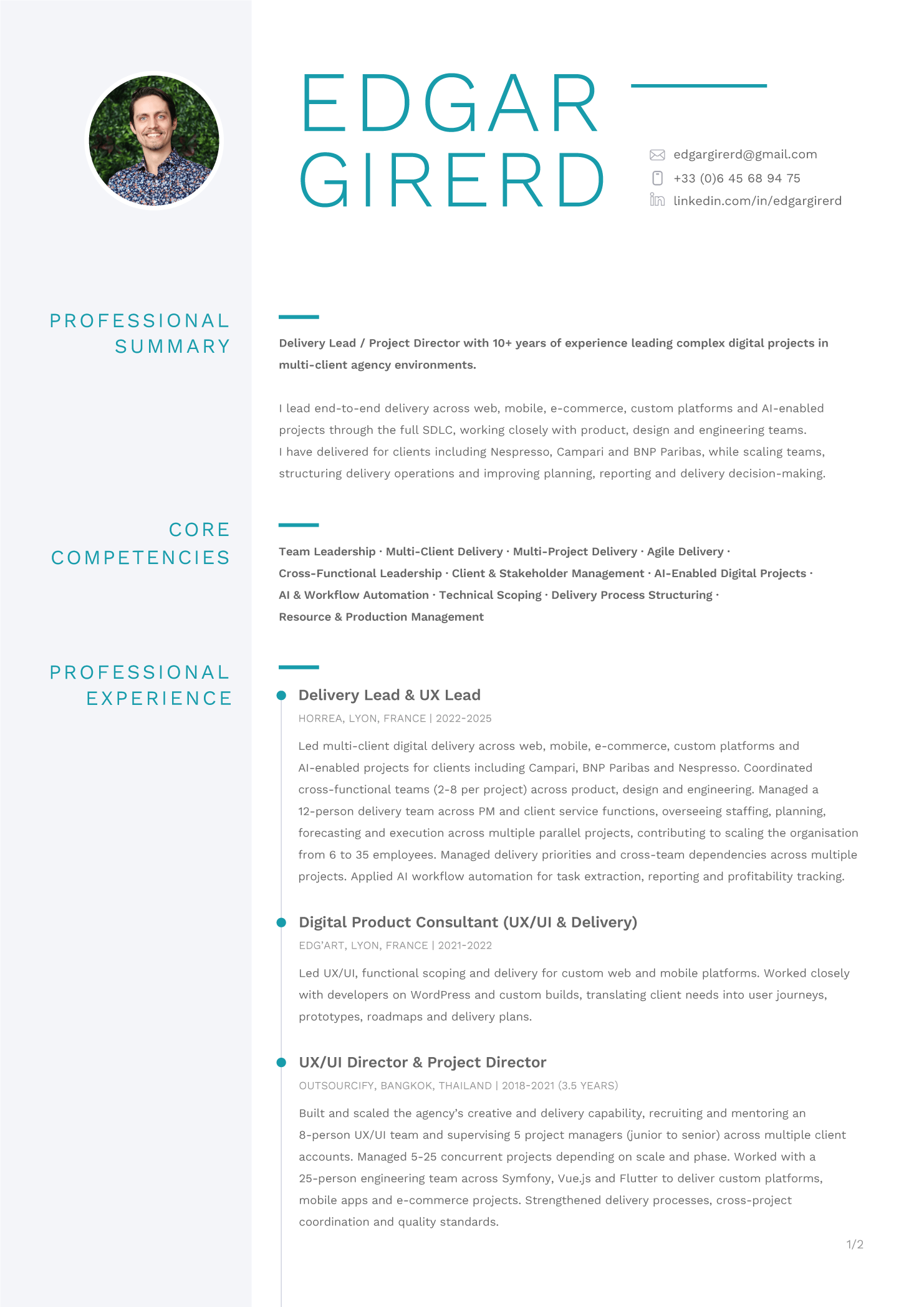 Edgar Girerd Delivery Lead Project Director CV
